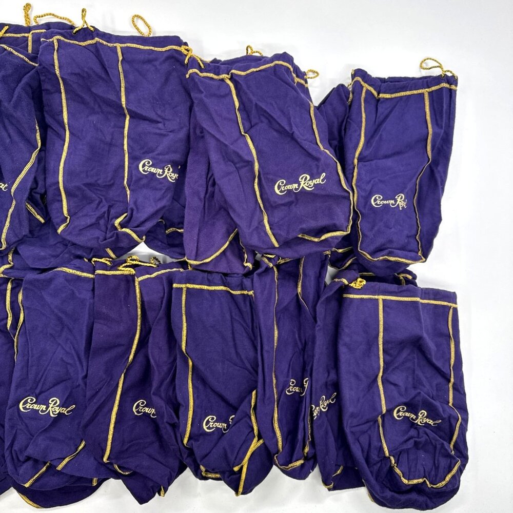 Crown Royal Bags Purple Lot of 22 Large 12 inch Size Drawstring Appear Unused - Picture 3 of 9